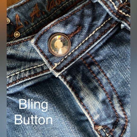 LA IDOL with LOTS of Rhinestones. Ladies capris Size 9 - Picture 5 of 12